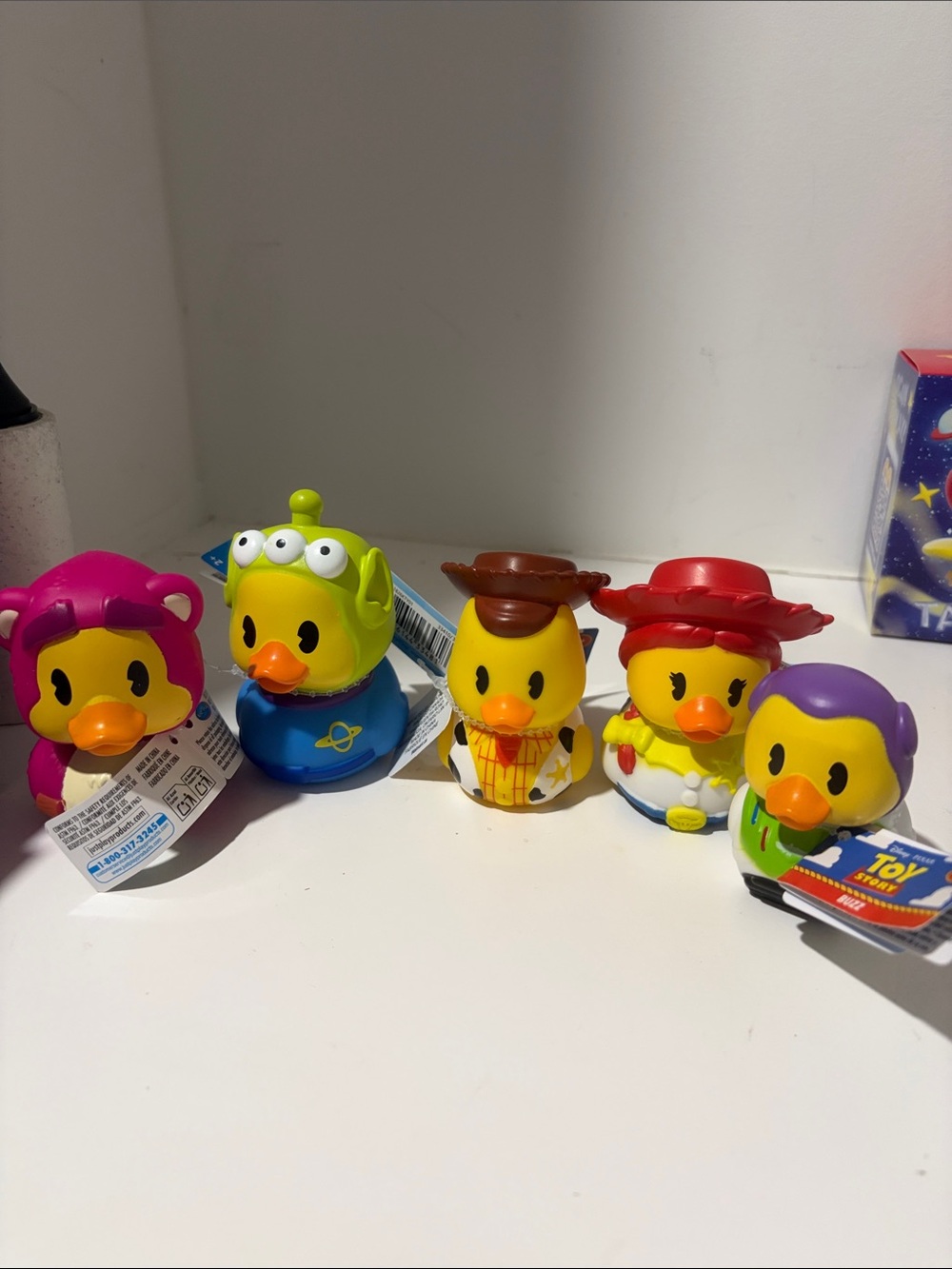 Toy-Inspired Yellow Plush Rubber Duck Collectible Set - 5 Pack